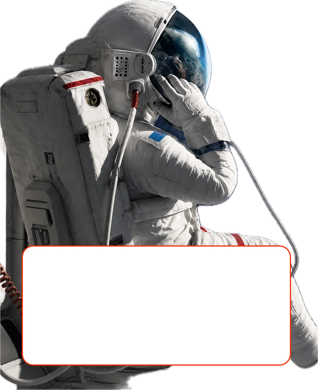 Astronaut mit Textfeld für die vegKebab Route